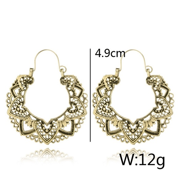 Any 2/$20! Gold Embellished Boho Ear Wire Hoop Earrings - Picture 6 of 8